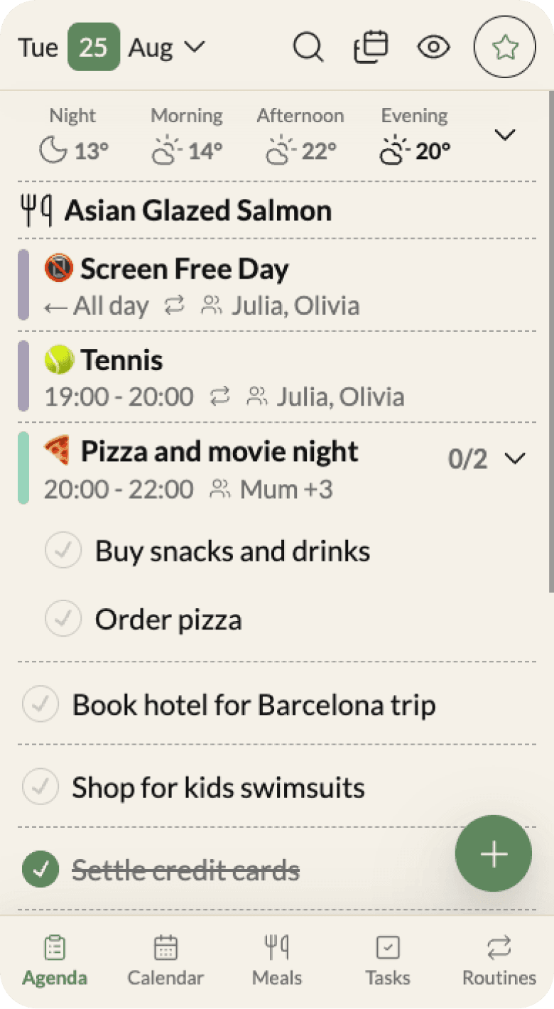 Agenda view