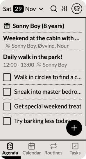 Agenda view - simple